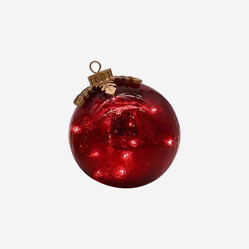 Merrydale™ – LED Crackle Glass Holiday Baubles (Set of 3)