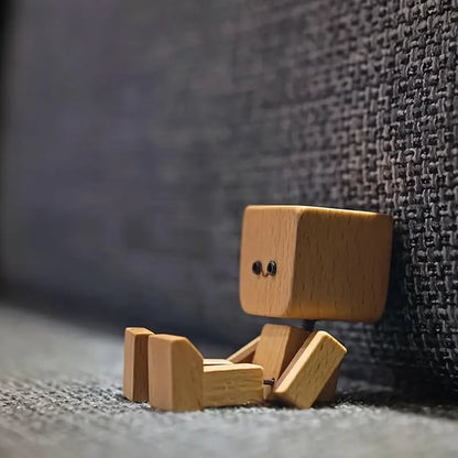 HappyTimber™ – Wooden Sway Figure with 12 Magnetic Emotions (50% Off)