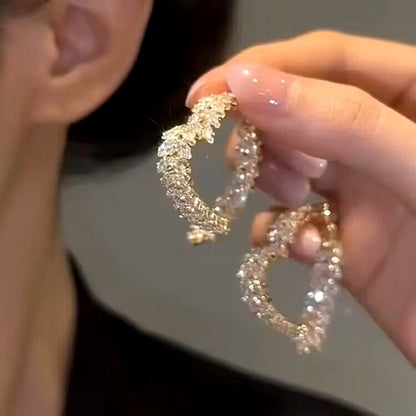 Aurina™ – Crystal Heart Hoop Earrings (50% Off)
