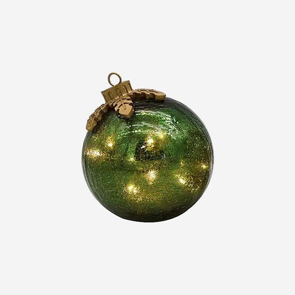 Merrydale™ – LED Crackle Glass Holiday Baubles (Set of 3)