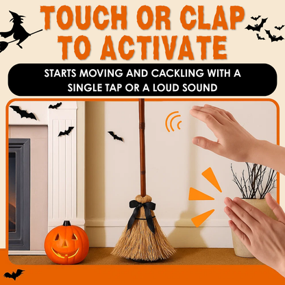 SpellSweep™ – Floating Witch’s Dancing Broom Decor (50% Off)