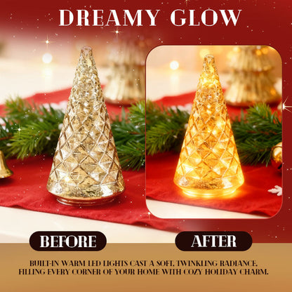 Merrydale™ – Full Set Glowing Mercury Glass Christmas Trees (50% Off)