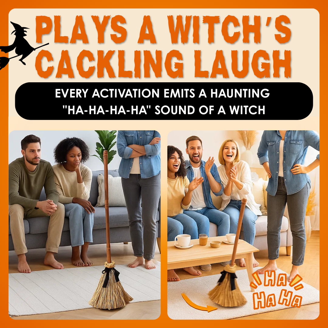 SpellSweep™ – Floating Witch’s Dancing Broom Decor (50% Off)