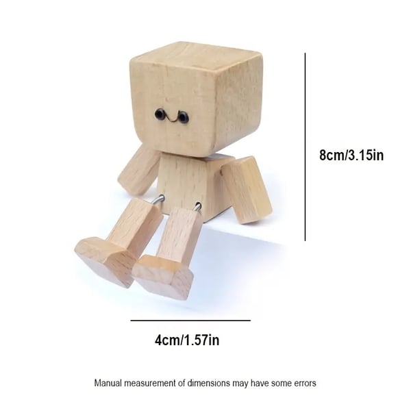 HappyTimber™ – Wooden Sway Figure with 12 Magnetic Emotions (50% Off)