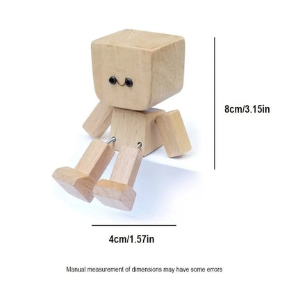 HappyTimber™ – Wooden Sway Figure with 12 Magnetic Emotions (50% Off)