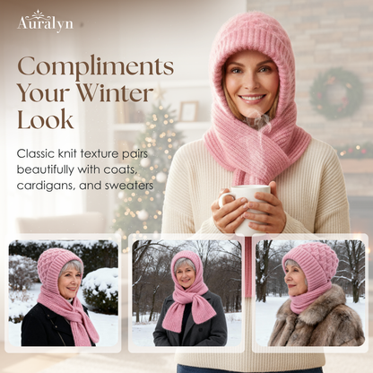 Auralyn™ – Women's Fleece-lined Knitted Hat Scarf (30% Off)