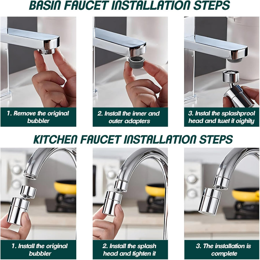 Swivelle™ - 360 Faucet Attachment for Flexible Rinsing