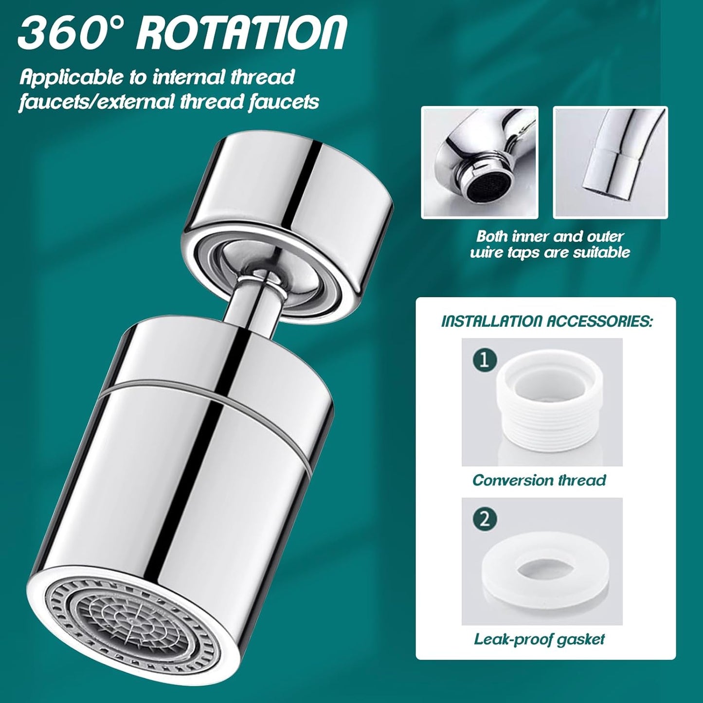 Swivelle™ - 360 Faucet Attachment for Flexible Rinsing