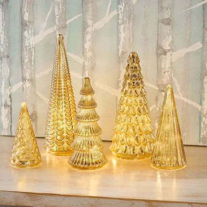 Merrydale™ – Full Set Glowing Mercury Glass Christmas Trees (50% Off)