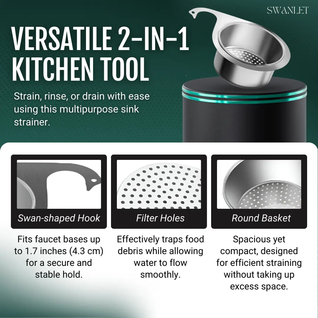 Swanlet™ - Corner Strainer Basket Keeps Sinks Clear (50% Off)