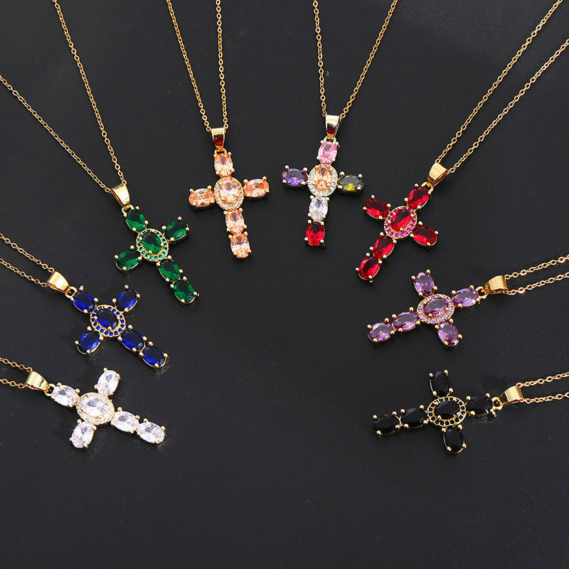 Solavée™ – Crystal Cross Pendant Necklace (50% Off)