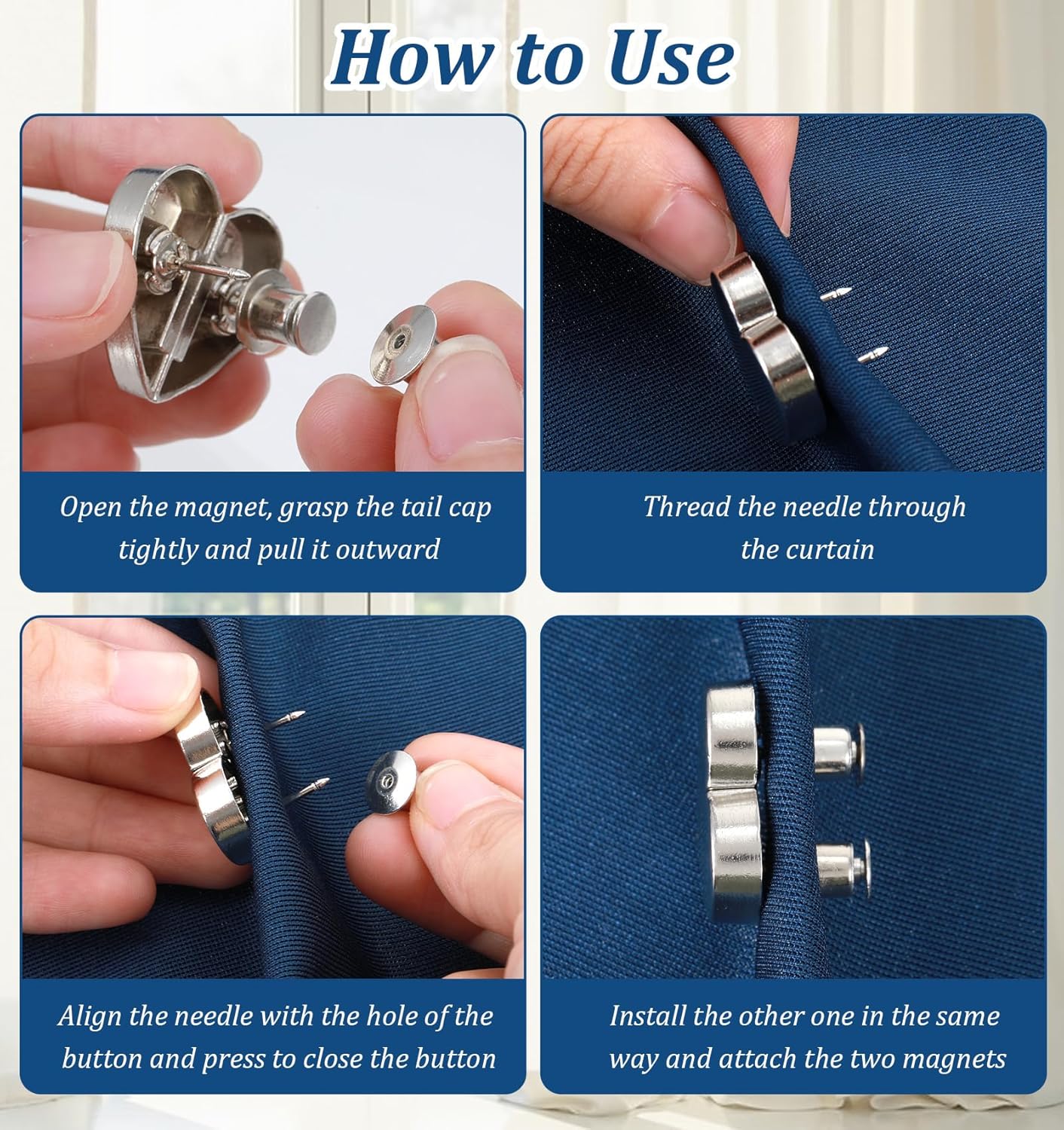 Curtessa™ – Magnetic Curtain Clips (10-Pack)