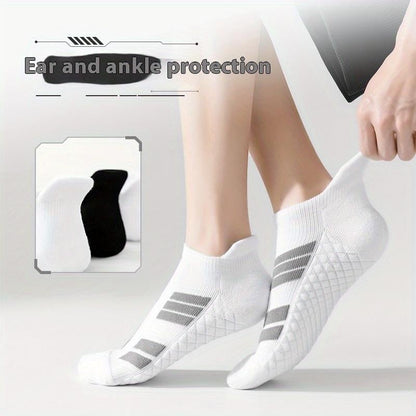 Plyro™ – Cushioned Anti-Slip Ankle Socks (5 Pairs)