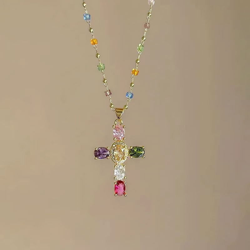 Solavée™ – Crystal Cross Pendant Necklace (50% Off)