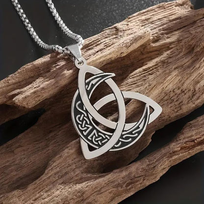 Mythara™ – Viking Trinity Knot Moon Necklace (1+1 Free)