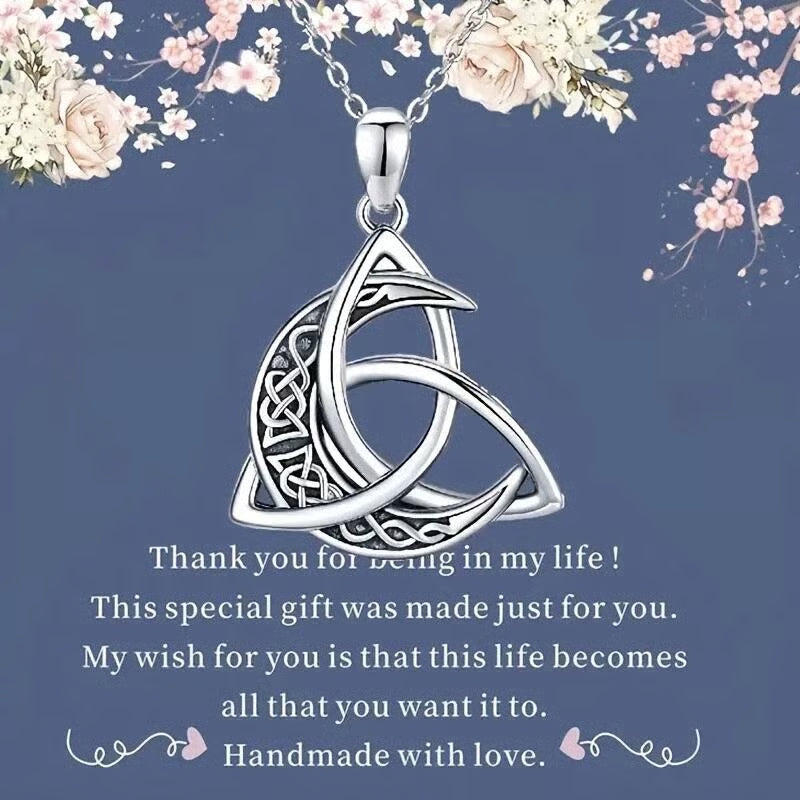 Mythara™ – Viking Trinity Knot Moon Necklace (1+1 Free)