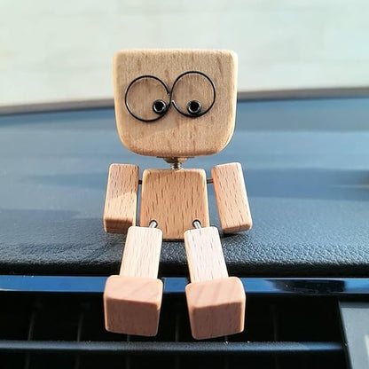 HappyTimber™ – Wooden Sway Figure with 12 Magnetic Emotions (50% Off)