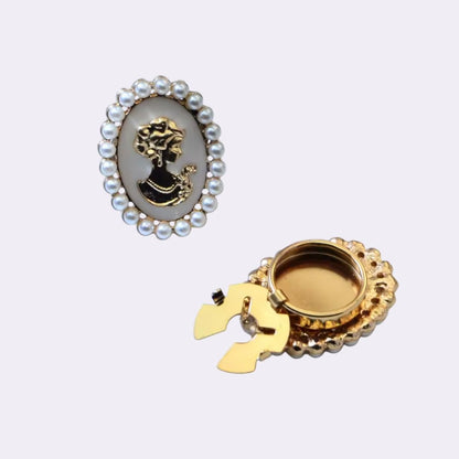 Petaline™ – Golden Floral Cameo Brooch (35% Off)