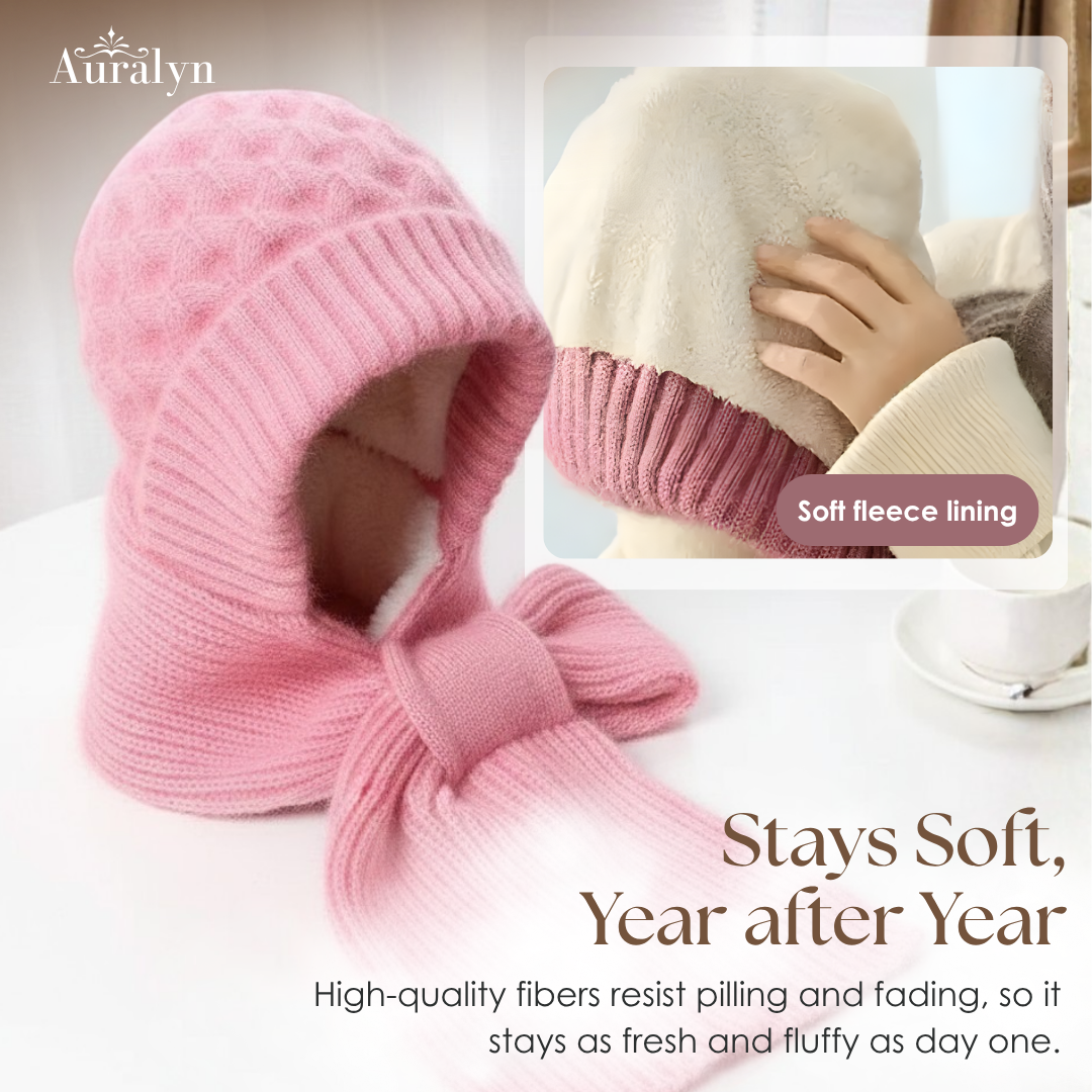Auralyn™ – Women's Fleece-lined Knitted Hat Scarf (30% Off)