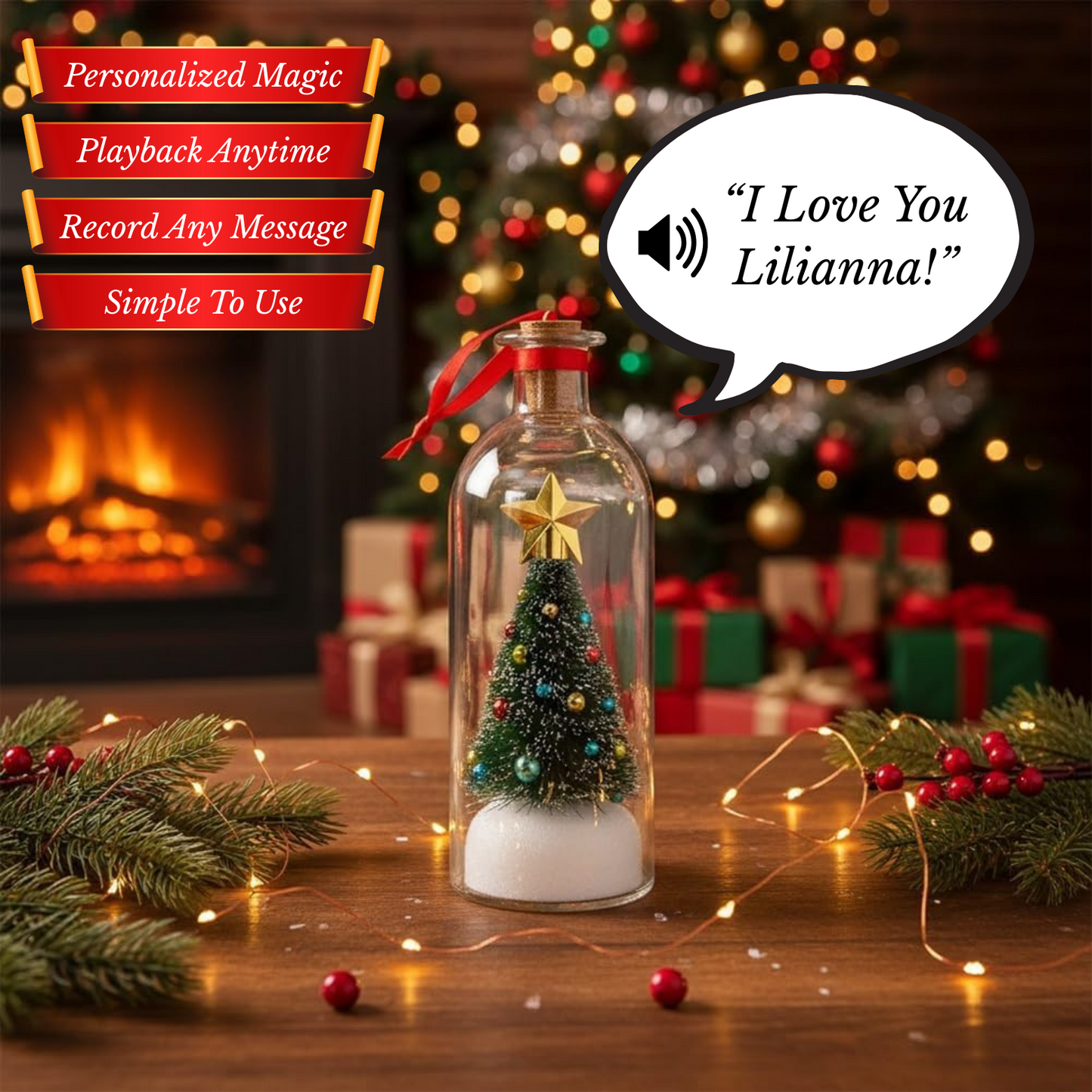 Merrydale™– Recordable Christmas Christmas Tree Bottle (50% Off)