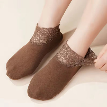 Feeluxe™ – Warm Lace Trim Anti-Slip Socks (1+2 Free)