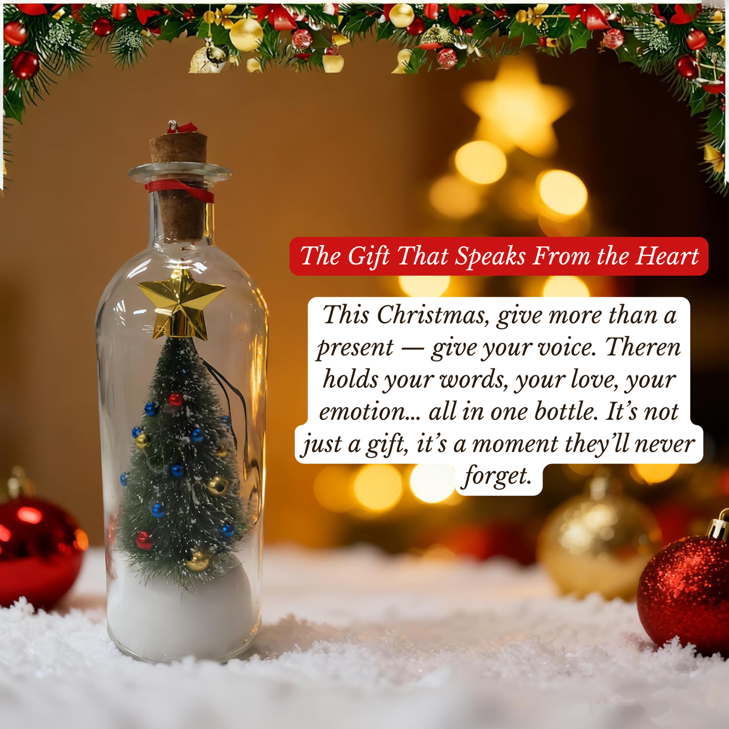 Merrydale™– Recordable Christmas Christmas Tree Bottle (50% Off)
