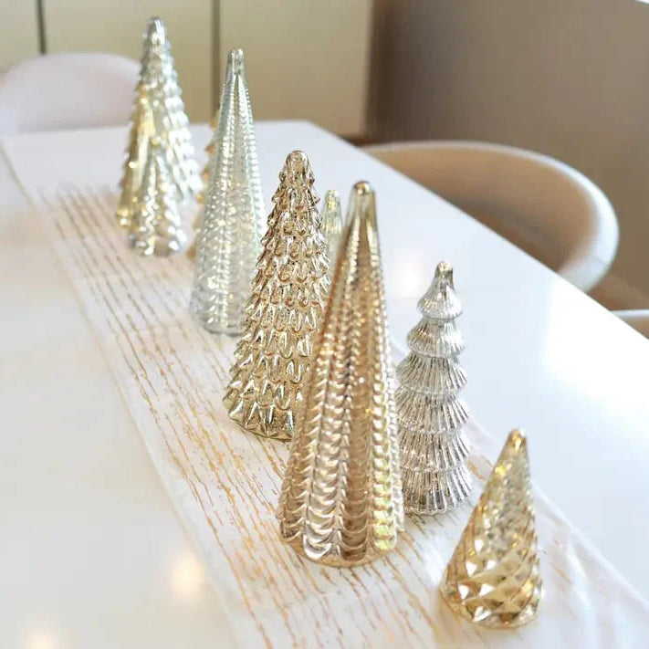 Merrydale™ – Full Set Glowing Mercury Glass Christmas Trees (50% Off)