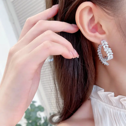 Aurina™ – Crystal Heart Hoop Earrings (50% Off)