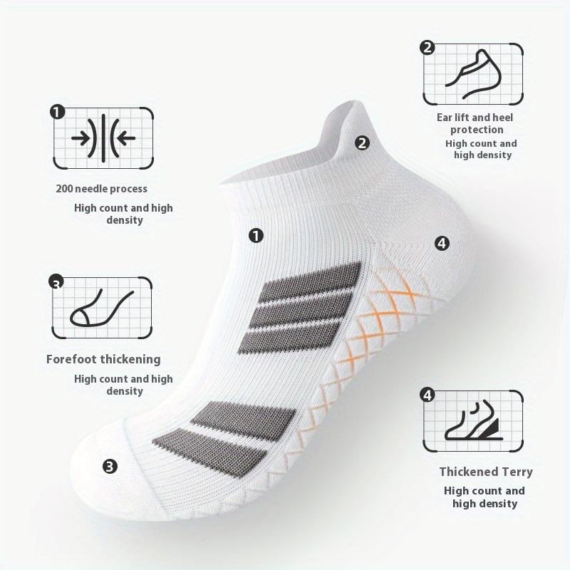 Plyro™ – Cushioned Anti-Slip Ankle Socks (5 Pairs)